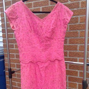 Vintage Pink Lace Dress